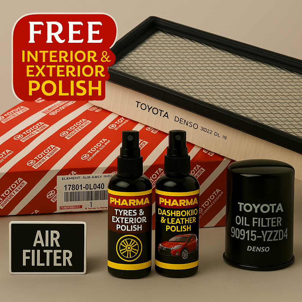 Toyota Maintenance Package - Air & Oil Filter Combo (Free Interior & Exterior Polish)