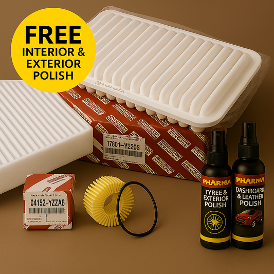 Imported Original Toyota Corolla Altis Air, Oil & Cabin Filter Bundle – Free Interior & Exterior Polish Included